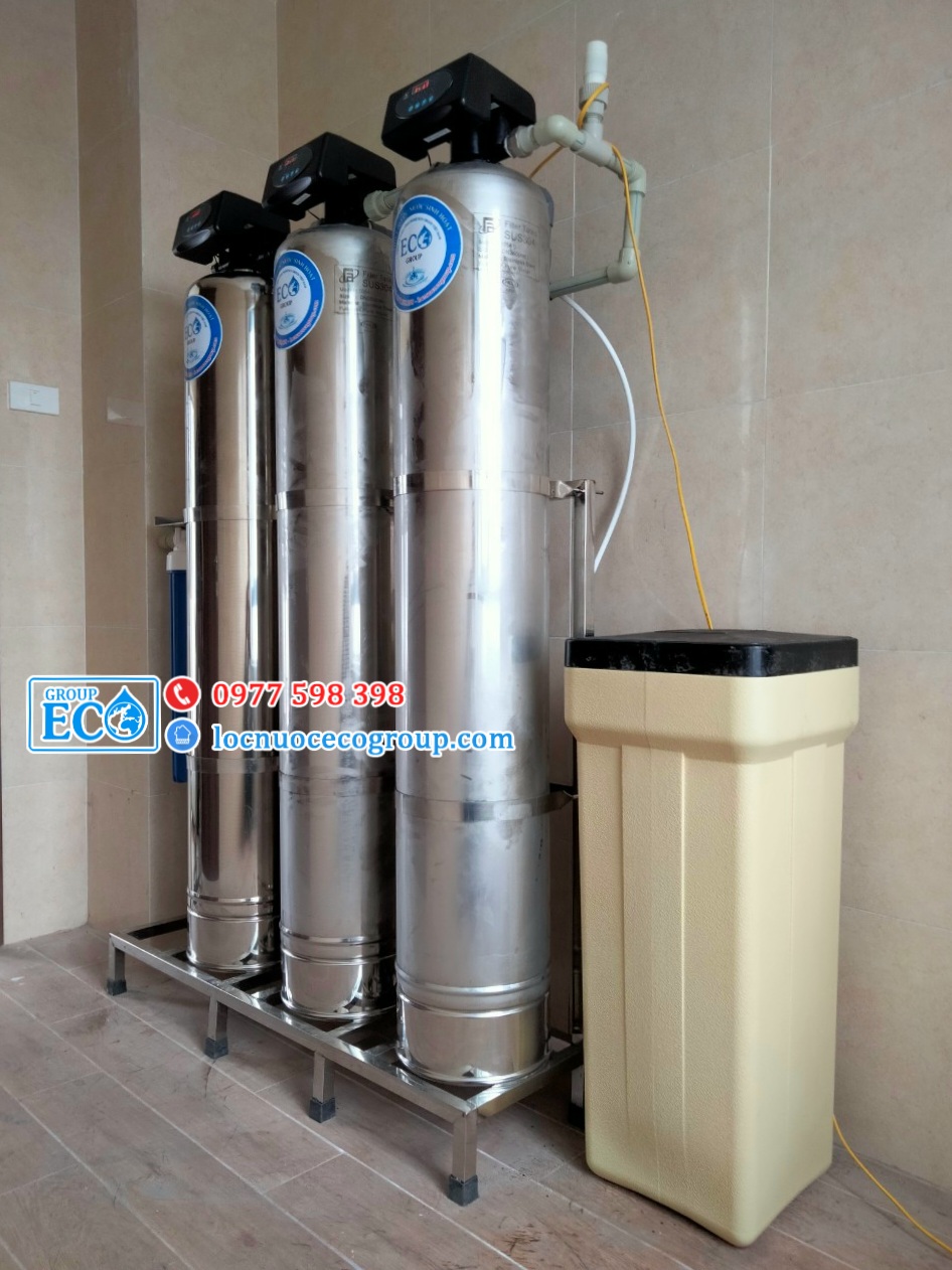 Hệ thống lọc nước đầu nguồn ECO - E300 INOX AUTO VALVE (tự động sục xả) được đội ngũ kỹ thuật của ECO GROUP lắp đặt tại Gamuda Hà Nội