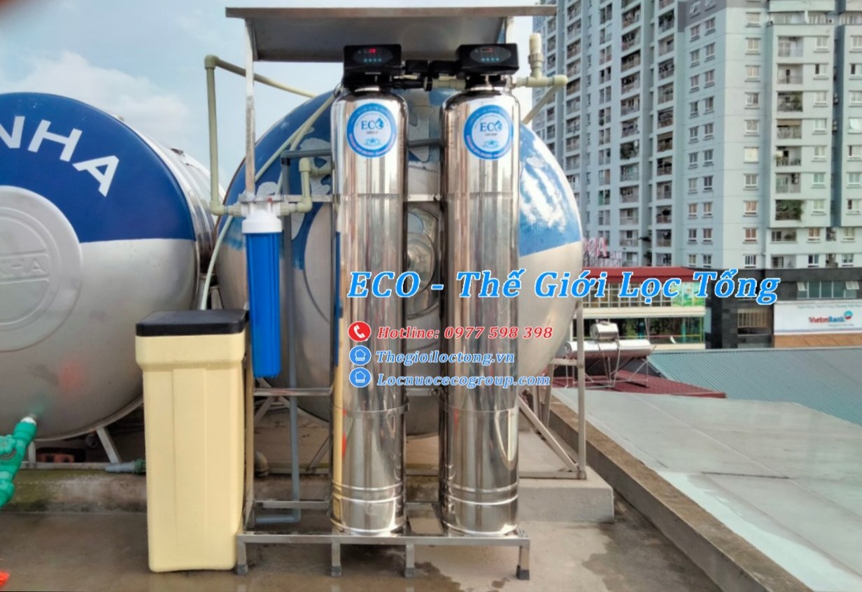 Hệ thống lọc nước đầu nguồn ECO - E200 INOX AUTO VALVE (tự động sục xả) được đội ngũ kỹ thuật của ECO GROUP lắp đặt tại  Hà Nội