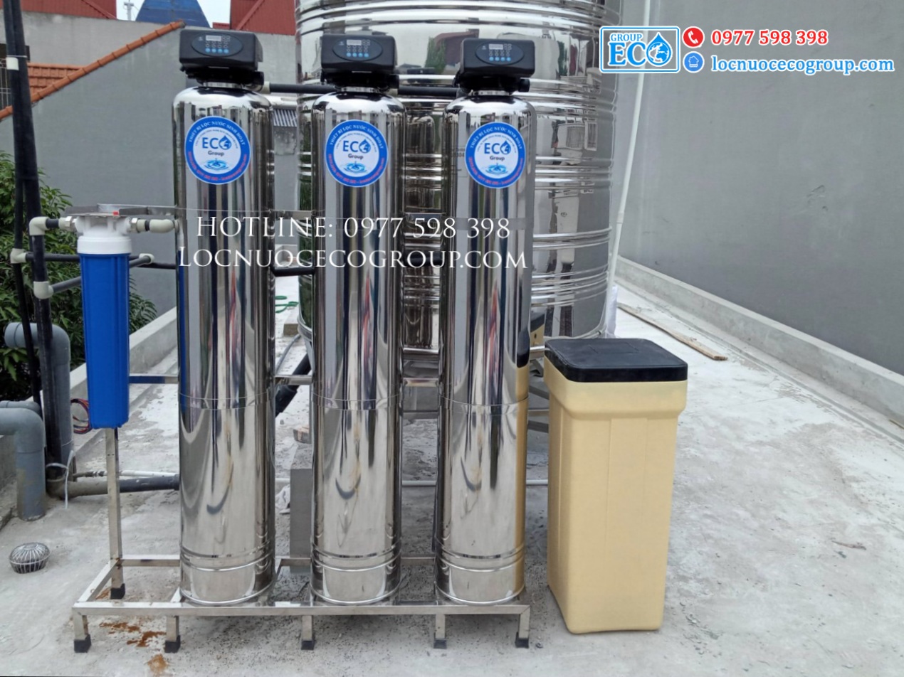 Lắp đặt hệ thống lọc nước đầu nguồn ECO - ES300I AUTO VALVE (tự động sục xả) Tại Cầu Giấy, Hà Nội