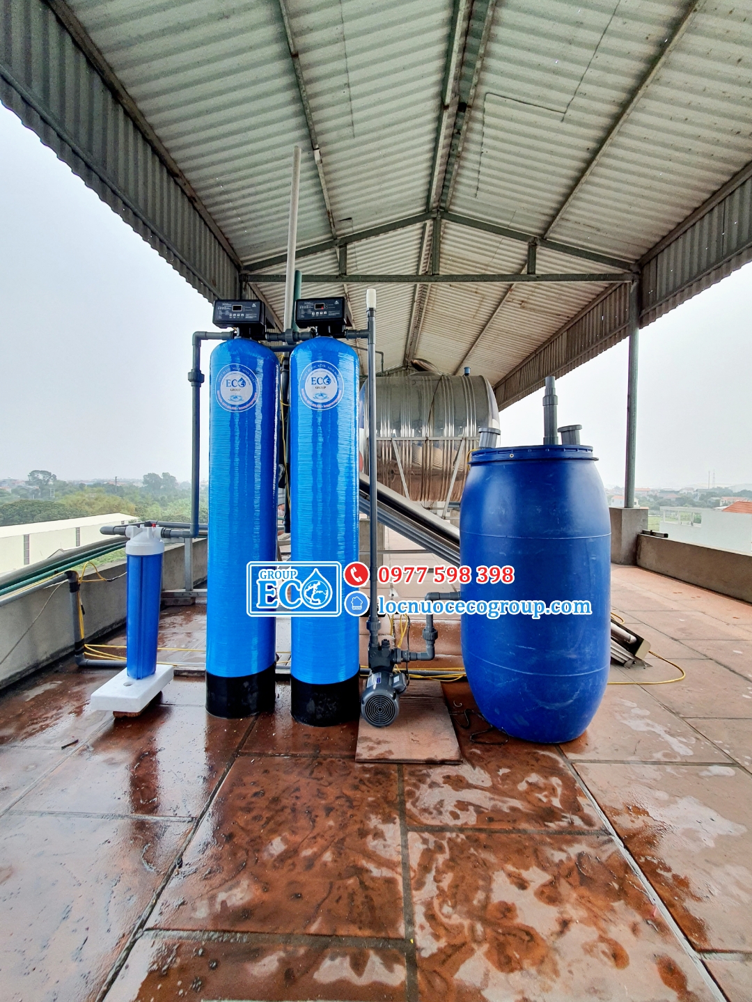 Lắp đặt hệ thống lọc nước giếng khoan ECO - GKS02 -  AUTO VALVE (tự động sục xả) tại Hưng Yên